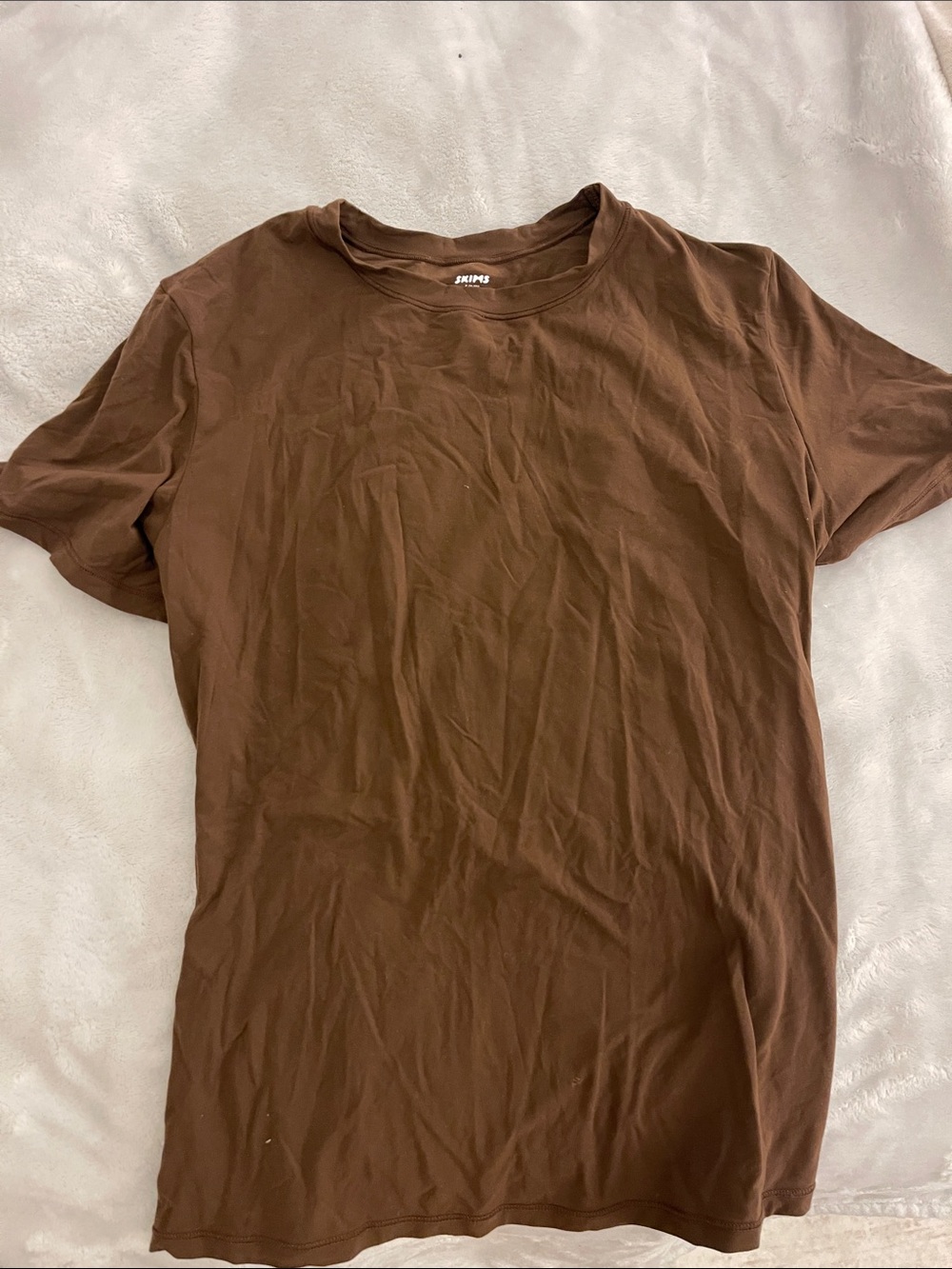 Skims Brown Crew Neck T‑Shirt